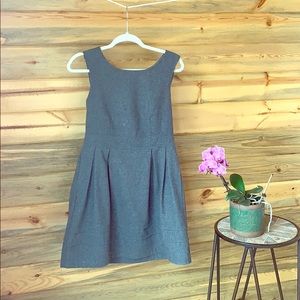 Pleated Grey Wool Dress- With Pockets!!